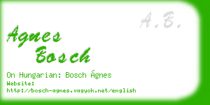 agnes bosch business card
