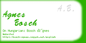 agnes bosch business card